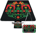 Swedish Dala Horse Folk Seamless Pattern Waterproof Outdoor Picnic Blanket Sandproof Beach Mat for Camping Hiking Grass Travelling