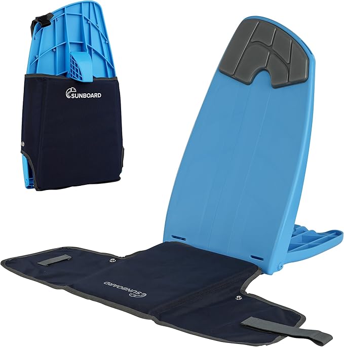 Portable Ground Chair for Beach Camping Park &amp Stadium – 5-Position Recline Wearable Lightweight – Slim Style – (Blue)