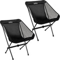 Ultra-Light Folding Camping Chair All-Aluminum Frame Surper Breathable Fabric Easy to Carry Compact Storage Size (2 Black)