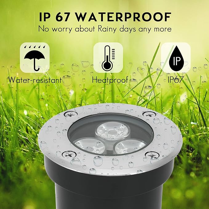 Low Voltage Landscape Lighting In-ground Light LED Well Lights 3W 12V 24V Outdoor Landscape Light Waterproof IP67 Pathway Driveway Deck Step Fence Garden Lights