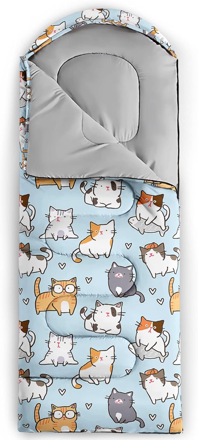 QOOMO Camping Sleeping Bags3 Season Warm &amp Cool WeatherLightweightWaterproof Sleeping Bags for Adults &amp KidsTravelingand OutdoorsCamping Gear Equipment
