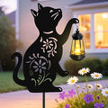 Solar Cat Hanging Lantern Outdoor Black Cat Solar Lights Cat Lover Gifts for Women Mom Grandma BirthdayMother's DayWaterproof Garden Ornaments Decor Outside BackyardPatioPathway