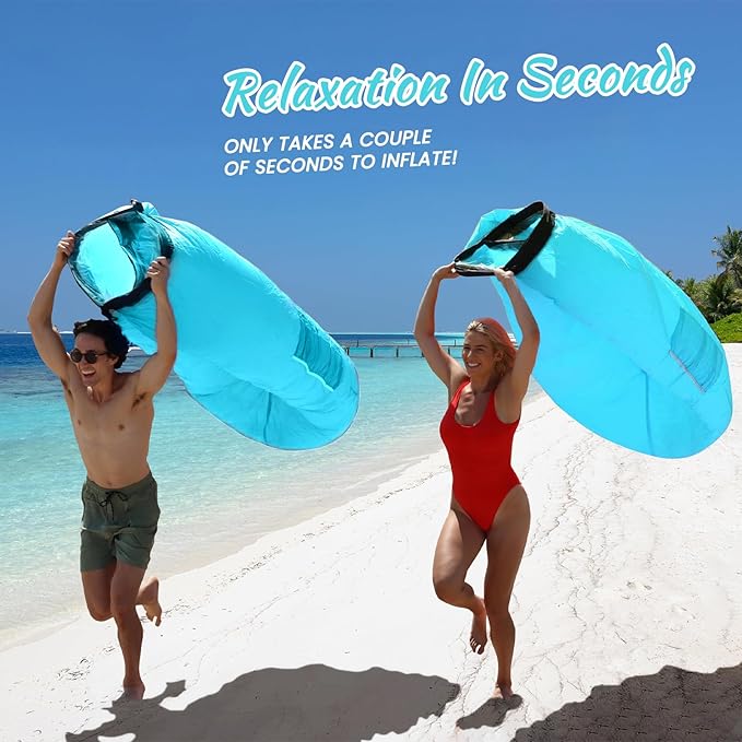 Topyond Inflatable Lounger Air Couch Inflatable Sofa Portable Blow Up Lounge Chair Easy to Inflate Lightweight Beach Hammock Comfortable for Camping Hiking Picnic Lakeside Outdoor Use