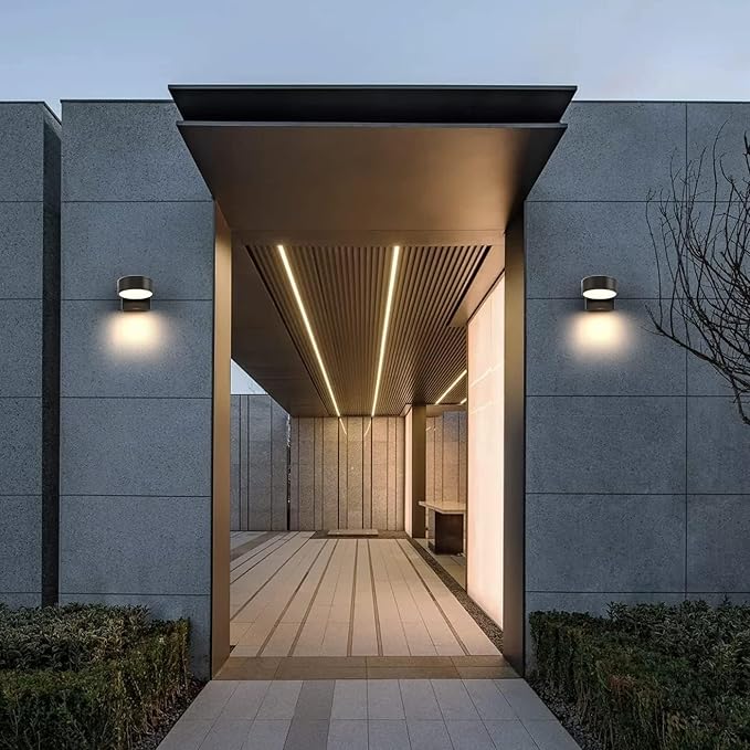 Modern Aluminum Porch Sconce Lights - LED Exterior Wall Sconce Waterproof 8W 3000K for Garage Enterway