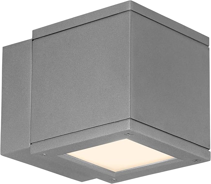 WAC Lighting WS-W2505-GH Rubix LED Outdoor Wall Light Fixture Double Light 3000K Graphite
