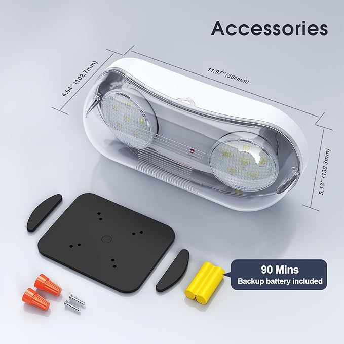 Wet Location Rated Outdoor Emergency LightWaterproof Exterior Led Emergency Lights with Battery BackupAdjustable HeadsCommercial Hardwired Emergency LightingUL Listed120-347V (6 Pack)