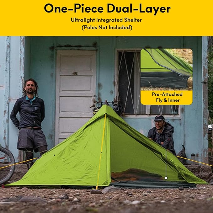 LANSHAN Ultralight Tent 3-Season Backpacking Tent for 1-Person or 2-Person Camping Trekking Kayaking Climbing Hiking