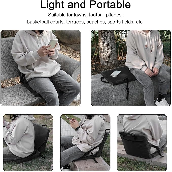 Outdoor Folding Chair Cushion Portable Adjustable Floor Chair for Camping