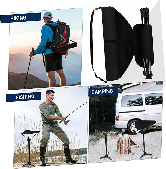 VICASKY Outdoor Stool Portable Height Adjustable Folding Chair for Camping Hiking Fishing