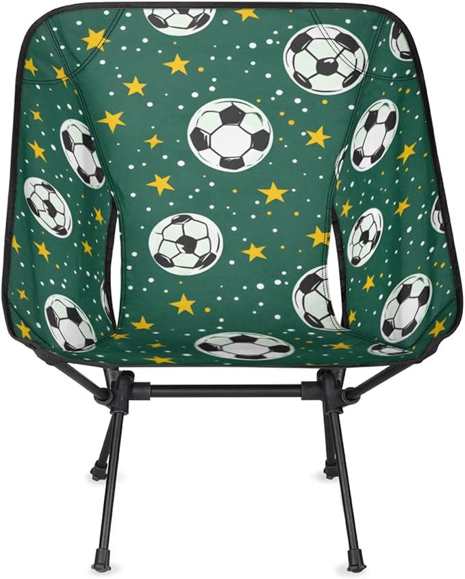 Honeybaby Folding Camping Chair Soccers Stars Print Camping Chairs Lightweight Portable Chair Outdoor Foldable Chairs for Camping Travel Picnic Beach Hiking
