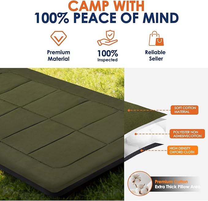 Camping cot Mattress Comfortable Portable Foldable Sleeping Pad for Adults Folding Floor Pad Easy to Store Guest Mat for Home Outdoor Indoor