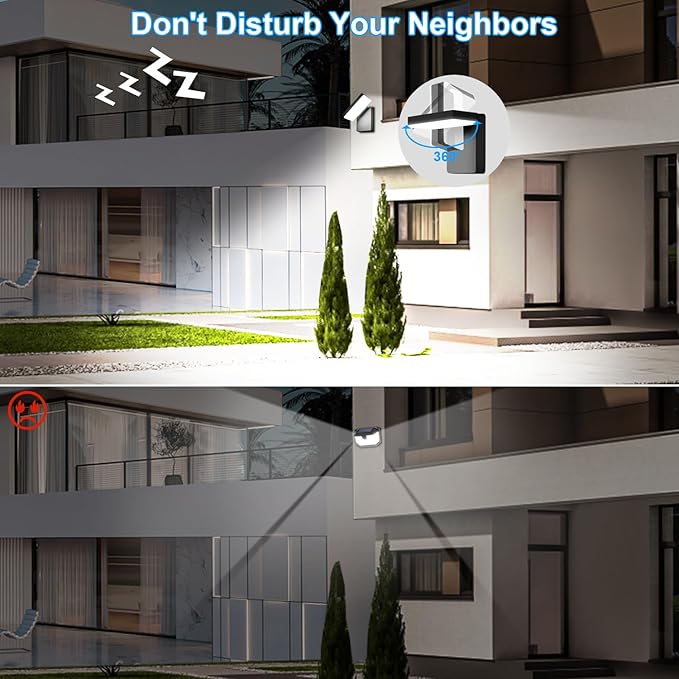 ledmo 60W LED Outdoor Wall Light Switch Control 350° Horizontal/180° Vertical LED Exterior Wall Lights Modern Neighbor Friendly Adjustable Exterior Flood Lighting 5000k for Upper Areas Yard Porch