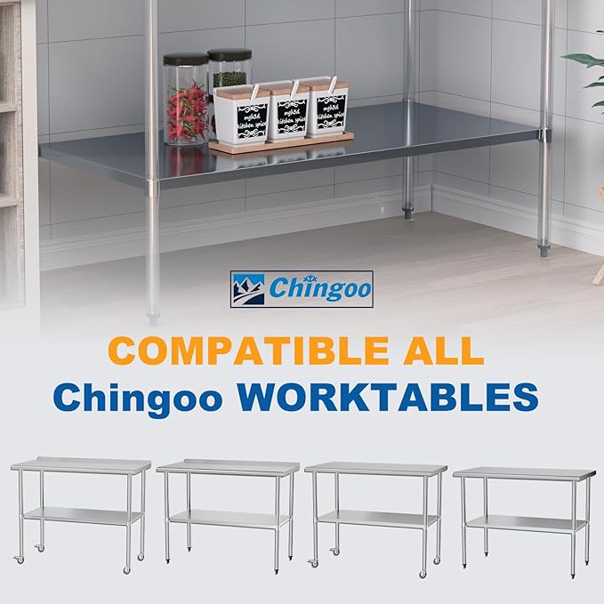 Stainless Steel Undershelf 30x60 Inches for Commercial Work Table - Bottom Shelf Add-On Extra Storage for NSF Kitchen Restaurant Café Bakery or Food Prep Stations