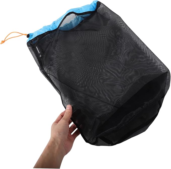 Kisangel 1 Set Outdoor Sports Camping Mesh Storage Sack Compression Bag for Travel Clothes Sleeping Bags Hike Gear Durable Polyester Mesh Space Saving Design in Black XL XXL