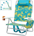 Old Bahama Bay Backpack Beach Chair Aluminum Lightweight Reclining 5-Position Lounge Chair for Adults Heavy Duty Support 400 LBS Portable Folding with Cooler Bag Camping Chair for Sand Outdoor