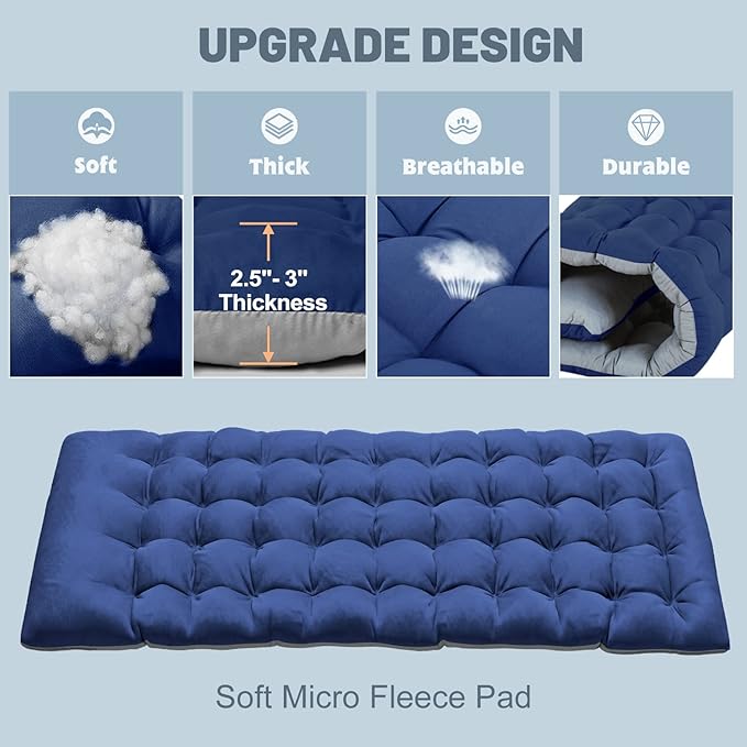 Portable Folding Camping Cot for Adults - Comfortable Sleep Bed with Mattress &amp Carry Bag for Outdoor Travel Hiking Beach Backpacking Easy Setup