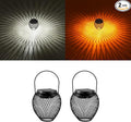 Solar Lantern Outdoor Waterproof IP65 Hanging Lights Outdoor Garden Metal Lanterns Decorative Lighting Powered for Yard Patio Pathway（2 Pack Black）