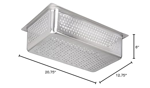 Carlisle FoodService Products Durapan Perforated Steam Table Pan for Catering Hotel and Restaurants Stainless Steel Full-Size 6 Inches Deep Silver (Pack of 6)