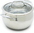 David Burke Splendor Stainless Steel 13.5-Quart Stock Pot with Glass Lid – Side handles For Soup Pasta Stew - Silver