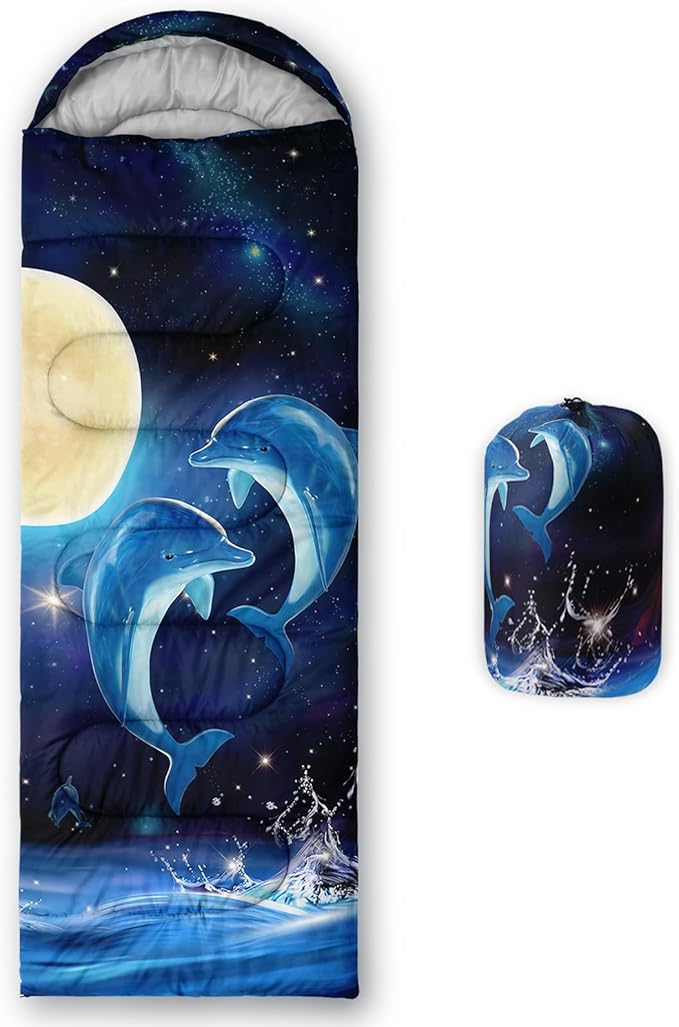 AILONEN Cartoon Camping Sleeping Bag for Boys Girls AdultsLightweight &amp Waterproof3 Season Warm &amp Cold WeatherPortablePrinted Sleeping BagTravelingCampingHiking