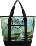Insulated Shopping BagLarge Reusable Cooler Bags Dragonflies in Flight Printed Foldable Shopping BagTravel Waterproof Shoulder Bag