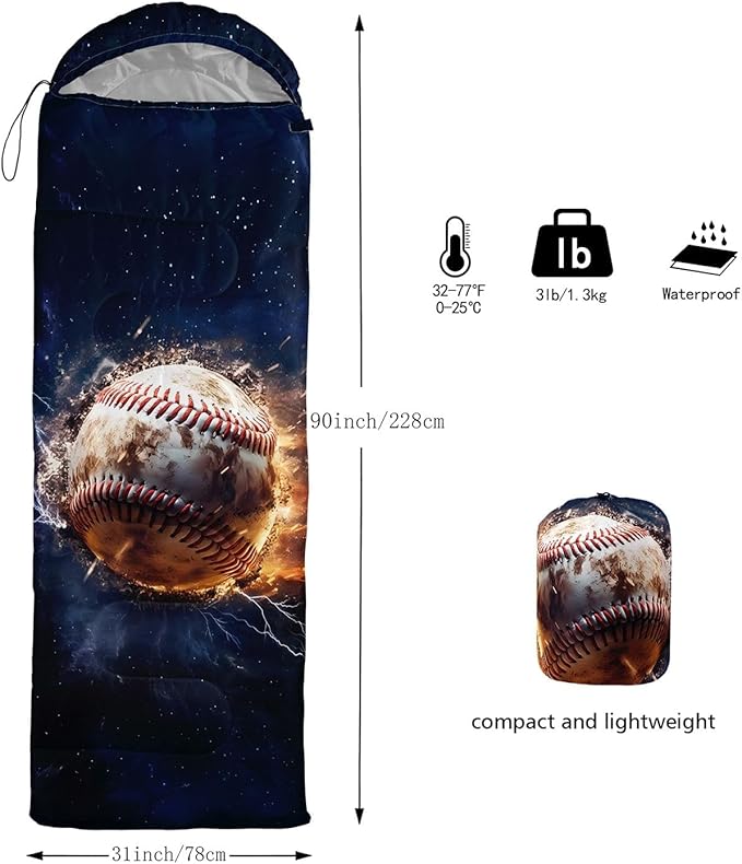 Kids Sleeping Bag for Boys GirlsCheckerboard Cat Print-Lightweight Warm Portable Outdoor Indoor-Waterproof Cold Weather Resistant Sleeping Bag for Camping Hiking