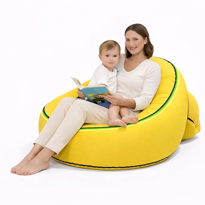 Inflatable Lounger Chair with LED Edge Light Portable Air Sofa for Adults &amp Kids No Pump Needed Lightweight Beach Pool Camping &amp Backyard Lounge Chair with Carry Bag
