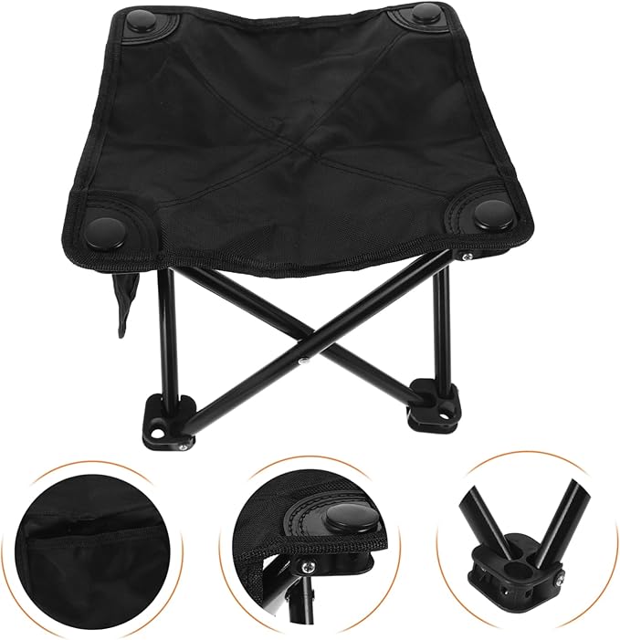 LIFKOME Lightweight Portable Folding Stool Oxford Fabric Camping Chair Hand Grip