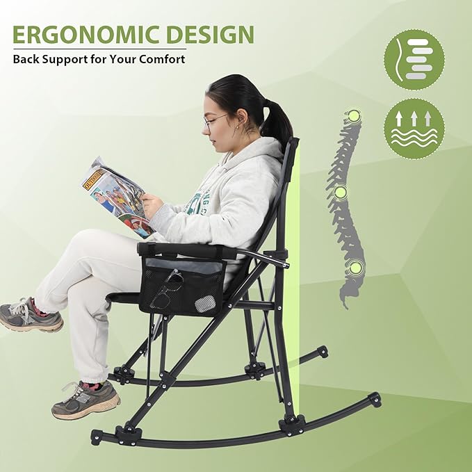 REDCAMP Oversized Folding Camping Chair for Adults Heavy Duty 250/300/330lb Sturdy Steel Frame Outdoor Camp Chairs Portable Lawn Chair with High Back and Cup Holder