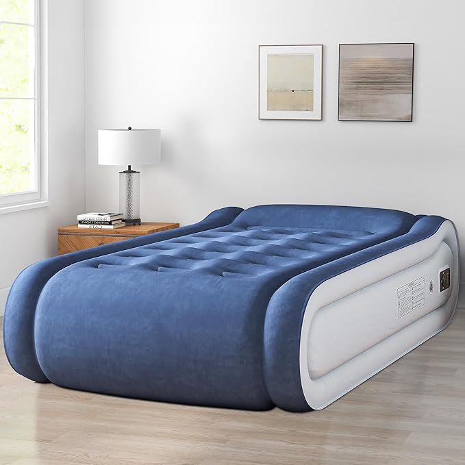 YITAHOME Twin XL Air Mattress with Integrated Pillow Inflatable Bed with High-Speed Pump Carry Bag and Repair Tools for Home Travel and Camping - 79.92''L x 38.98''W x 16.93''H
