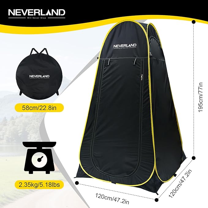 Neverland Pop up Privacy Shower Tent - Portable Changing Shower Tent Dressing Room Bathroom Outdoor Rain Shelter for Camping Beach