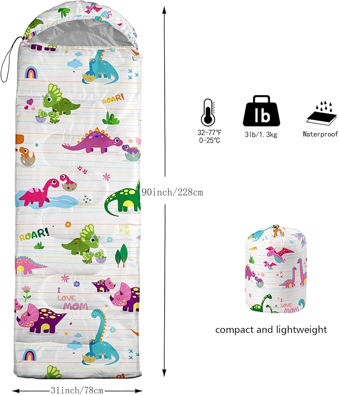 Sea Turtle Sleeping Bag for Kids Boys GirlsOcean Themed Camping GearWaterproof Compact Sleeping Bag for Camping Backpacking Outdoor Hiking.
