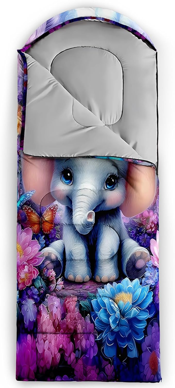 AILONEN Cartoon Camping Sleeping Bag for Boys Girls AdultsLightweight &amp Waterproof3 Season Warm &amp Cold WeatherPortablePrinted Sleeping BagTravelingCampingHiking