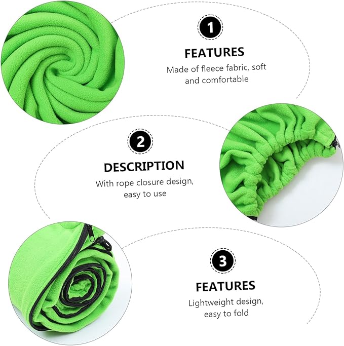 Alipis Lightweight Envelope for Adults Portable Warm Fleece for Backpacking Camping Hiking Outdoor Travel Accessories in Green