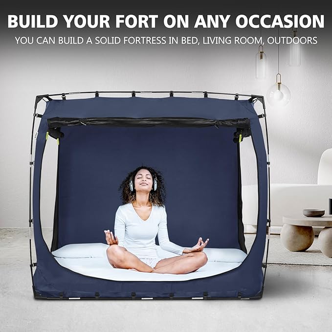 Bed Tent Bed Canopy King Size Tents for Adult and Kids- Original Design Portable Dream Tent Indoor Sleeping Tents 80% Blackout with 3 Doors Breathable Big