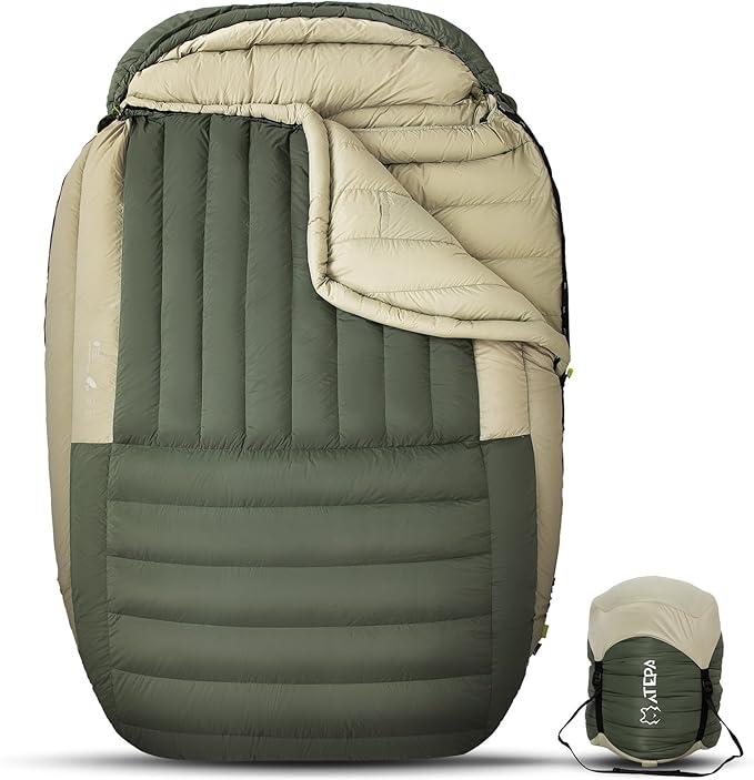 ATEPA Down Sleeping Bag 700FP 15°F 20°F 23°F 30°F Mummy Cold Weather Wide XL Sleeping Bags for Adults with Compression Sack for Camping Backpacking Hiking