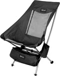Camping Chair Lightweight Backpacking Hiking Chair Compact Portable 220 lbs Capacity Comfortable Widened Seat Folding Chair (Black)