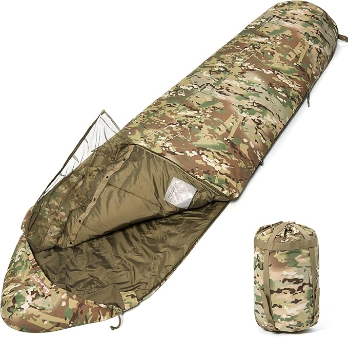 MT Military Army Force Defence 4 &amp Tropen Patrol Mummy Sleeping Bags with Bivy Cover Compression Sack Modular Sleeping System 2.0 for Cold Weather
