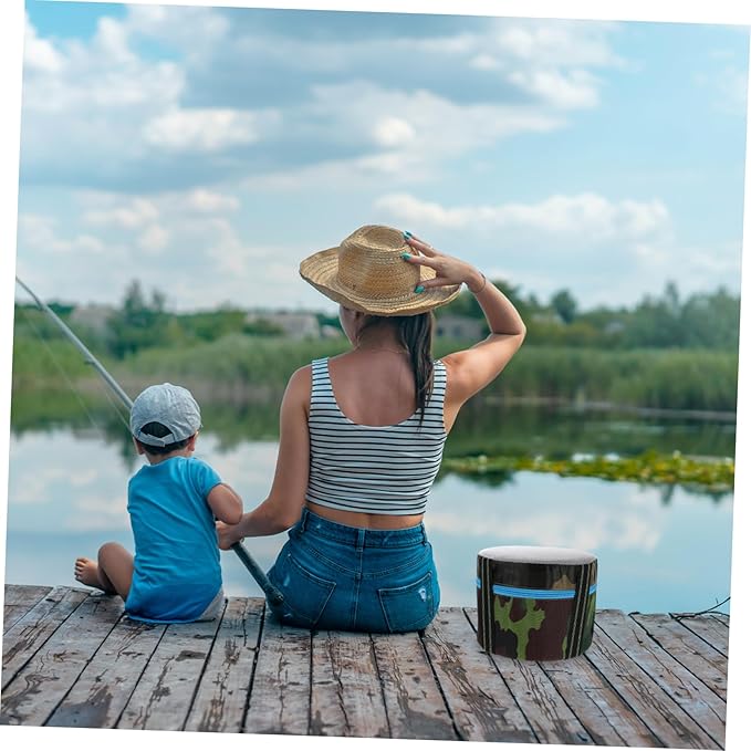 Totority Outdoor Stool Foam Pad Portable and Convenient Agricultural Leather Mound Stool for Camping Garden and Travel