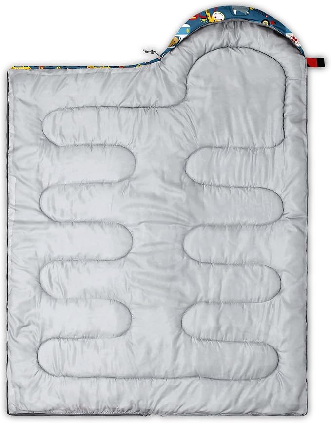 Kids Sleeping Bag for Boys GirlsBlue Ripples Print-Lightweight Warm Portable Outdoor Indoor-Waterproof Cold Weather Resistant Sleeping Bag for Camping Hiking