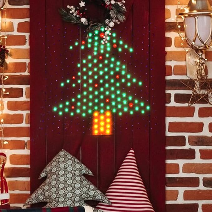 Leisure world LED Christmas Tree Window Silhouette LightsUSB Operated LED Net Outdoor Mesh Lights with Timer 8 Modes for Indoor Outdoor Holiday Xmas Party Decor