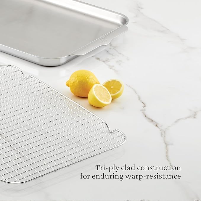 Provisions OvenBond 12 x 15 Stainless Steel Medium Sheet Pan with Rack