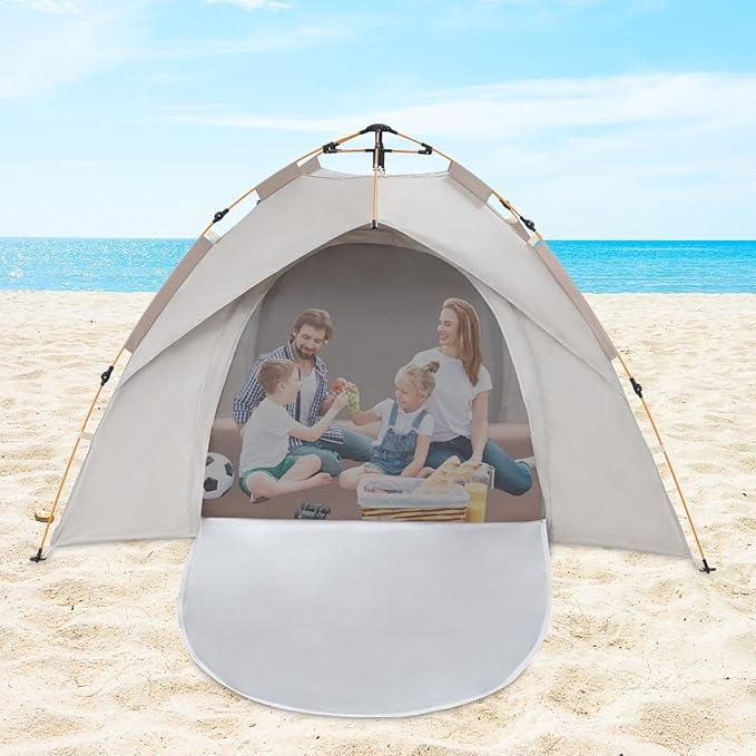 2-3 Person Camping Tent Instant Pop Up Tent with Rolled-Up Windows and Mesh Deisgn Waterproof Oxford Cloth 6.56FT×4.92FT×4.43FT Tents for Camping Traveling Sleepovers