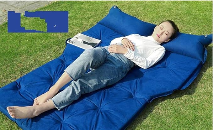 Car Inflatable Mattress SUV Mpv Inflatable Bed Automatic Inflatable Car Bed Rear Travel Sleeping Mat Portable Car Sleeping Mat (Black)