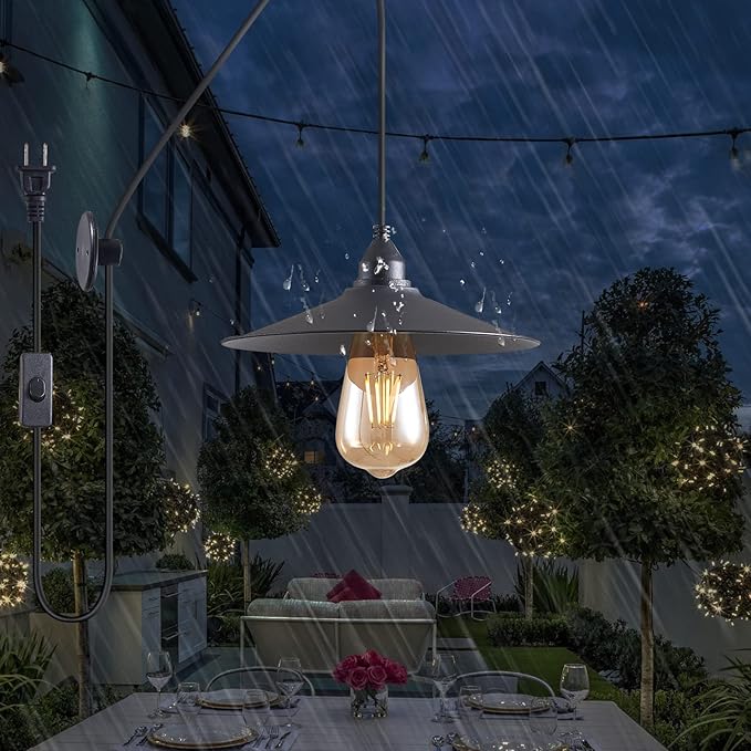 Hanging Lamp with Plug in Cord Outdoor Lamps for Patio Waterproof Pendant Light with Plug Outdoor Lamps for Patio Waterproof Hanging Pendant Light with Plug in Cord MA6006