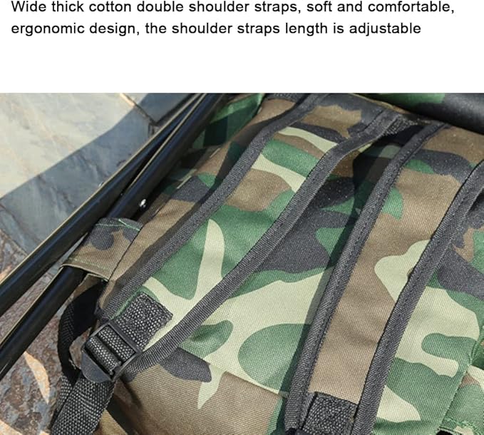 HXBER 2 in 1 Folding Chair Portable Backpack Stool Collapsible Camping Fishing Chair 12.6x11.0x13.4in Large ty for Outdoor Camping Picnic Hiking Fishing Travel Camouflage