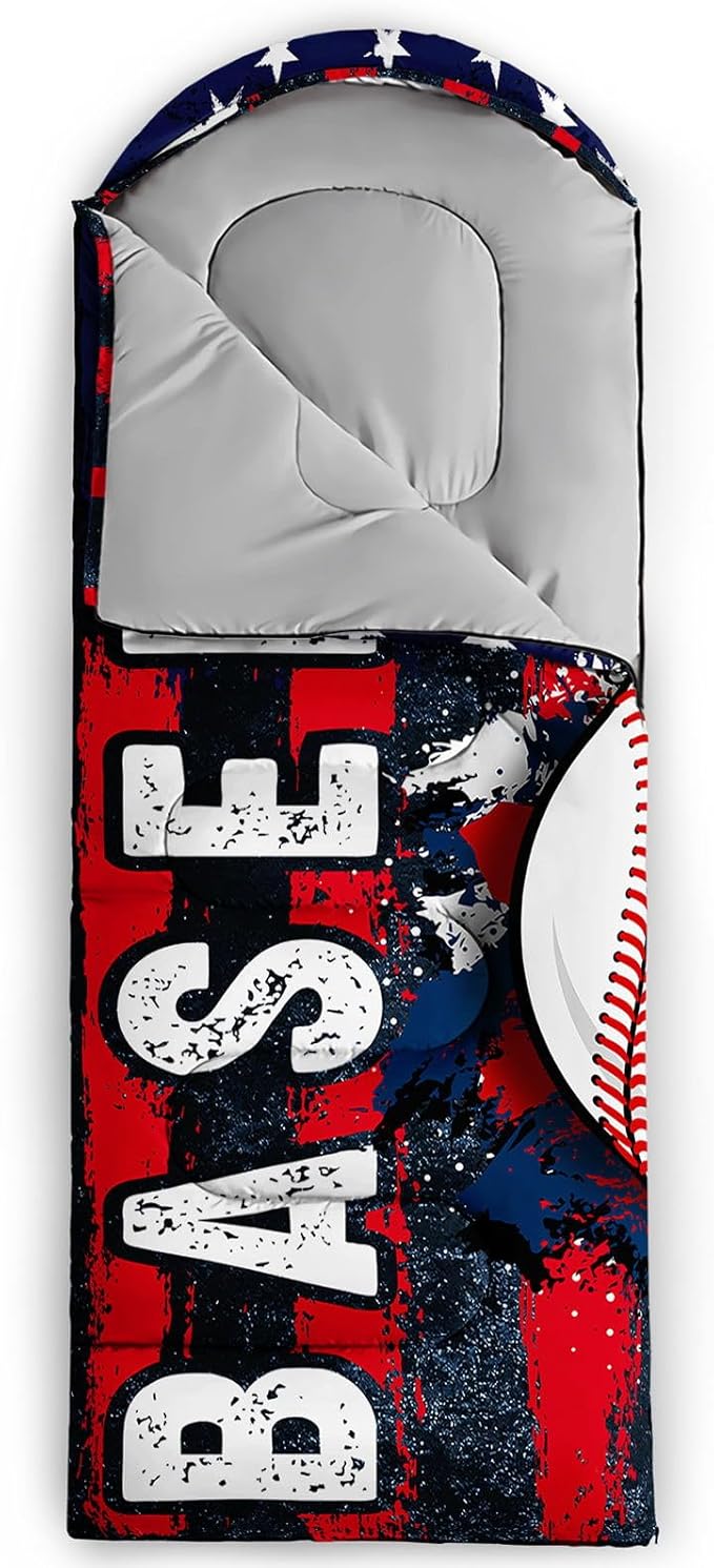 Kids Sleeping Bag for Boys GirlsWestern Cowboy Print-Lightweight Warm Portable Outdoor Indoor-Waterproof Cold Weather Resistant Sleeping Bag for Camping Hiking