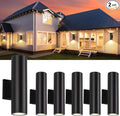 6 Pack 14inch Outdoor LED Wall LightsDay White 4000K 1800LM Up&ampDown Outdoor Wall Light Aluminum Body Waterproof IP65 E26 Base led Porch Light for Wall Patio Garage Garden.