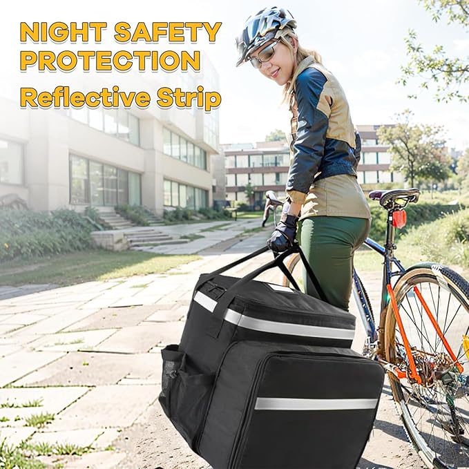 Insulated Pizza Backpack Extendable Compartment Warm Coating for Food Transport