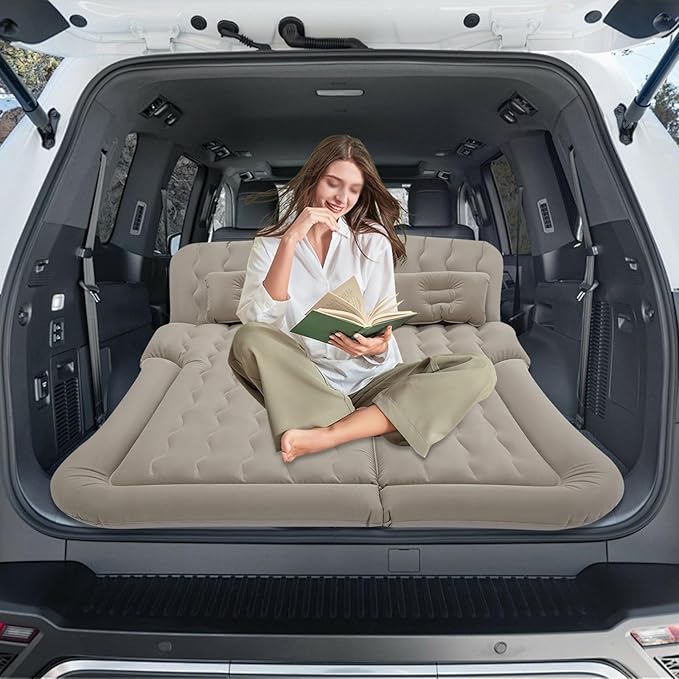 Inflatable Bed Mattress Car Truck SUV Back Seat Sleeping Beds W/Air Pump Set